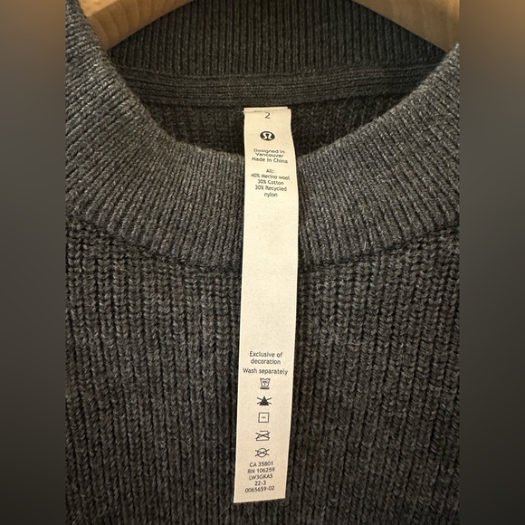 Lululemon Merino Wool-Blend Ribbed Crewneck Sweater - Picture 9 of 9